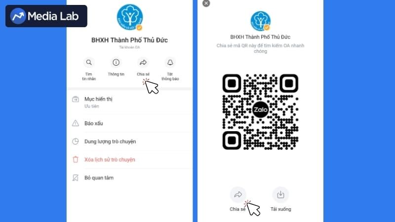 Hướng dẫn chia sẻ link Zalo OA cho người khác