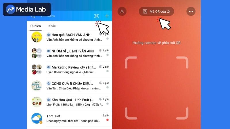 Chọn phần Mã QR của tôi