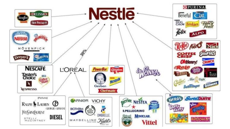 Một số thương hiệu con của Nestle
