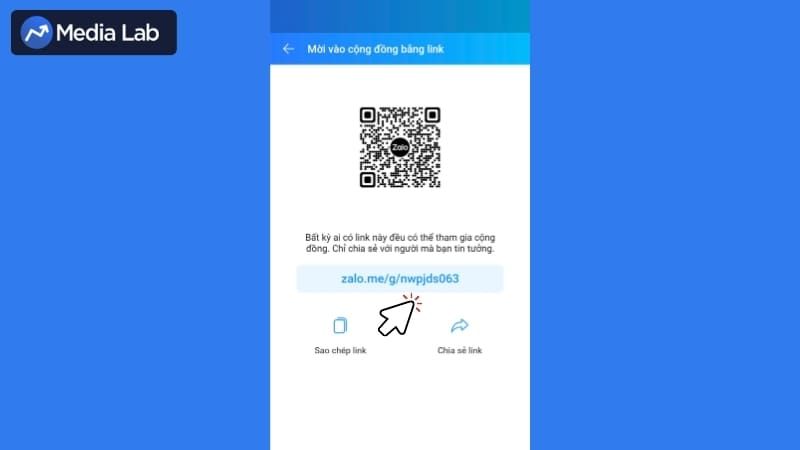 Chia sẻ link nhóm đến người khác