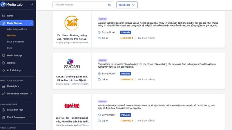 Media Lab - Dịch vụ booking quảng cáo uy tín