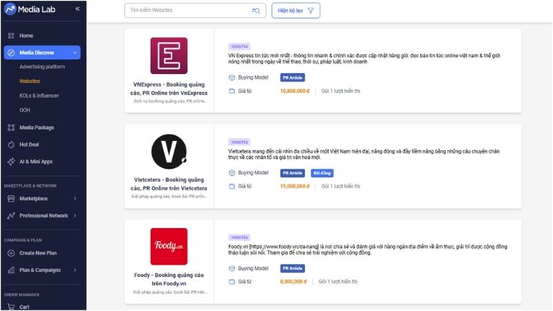 Media Lab - Dịch vụ booking quảng cáo uy tín