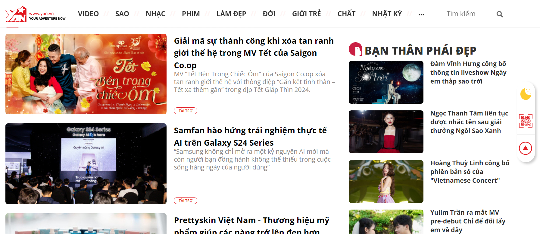Yan News - Bài PR online